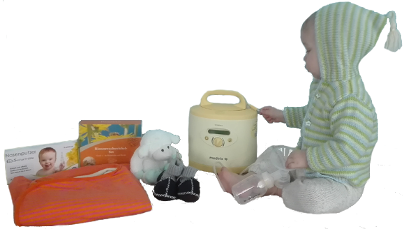 Kidsreich Baby mit Milchpumpe